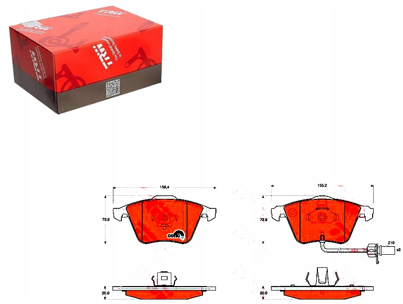 Brzdové Destičky Vw Přední A4 A6 04- Trw Asistent Kolize #34