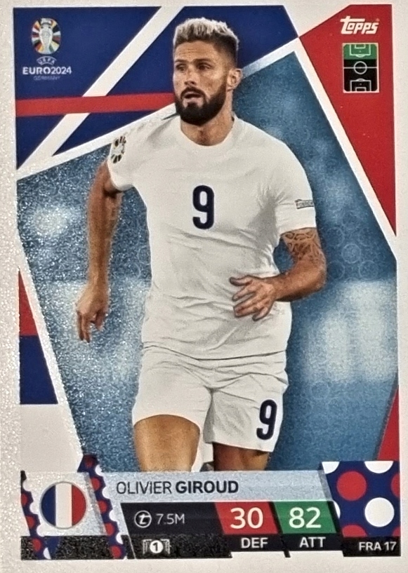 EURO 2024 TOPPS MATCH ATTAX FRA 17 OLIVIER GIROUD FRANCJA