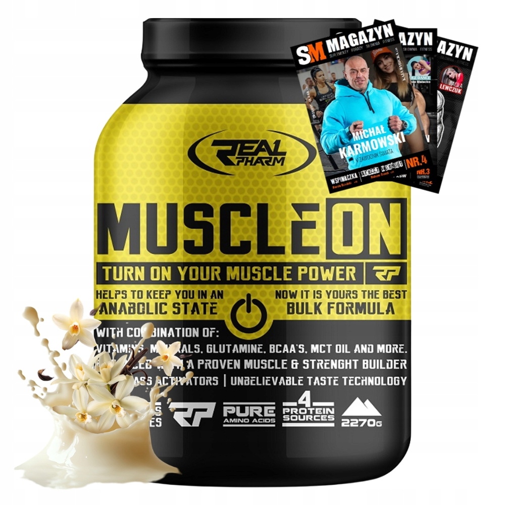 Real Pharm Muscle On Gainer Bílkoviny V Prášku Síla Masa Regenerace 2270 g