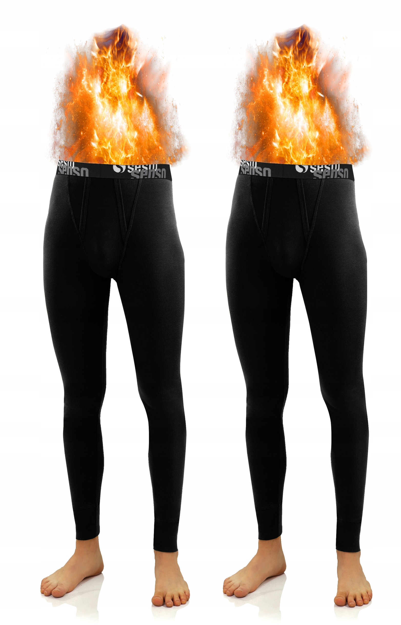 Sesto Senso Pánské termo bavlněné kalhotky 2ks 3XL, černé