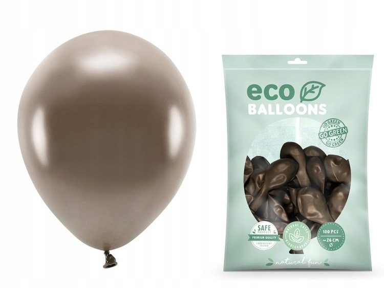 

Balony Eco 26cm metalizowane brązowe 100 sztuk