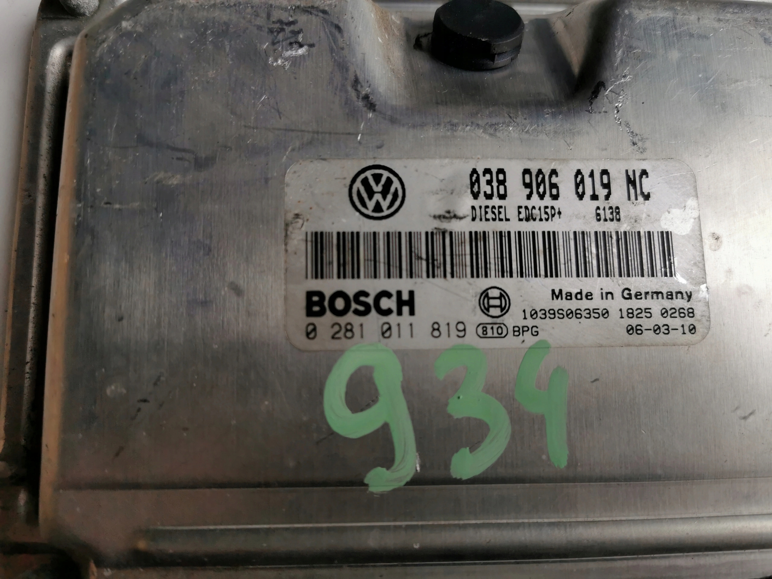 VW POLO 1.9TDI 0281011819 038906019NC computer ECU