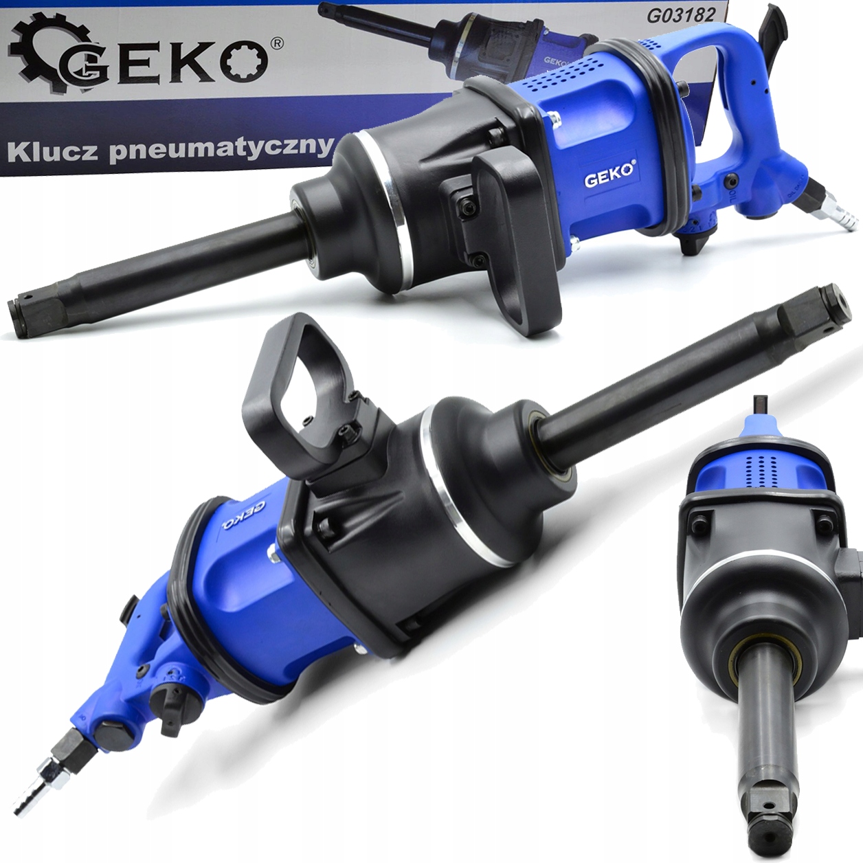 Pneumatický rázový uťahovák 1" 4800 Nm, dlhý, obojručný