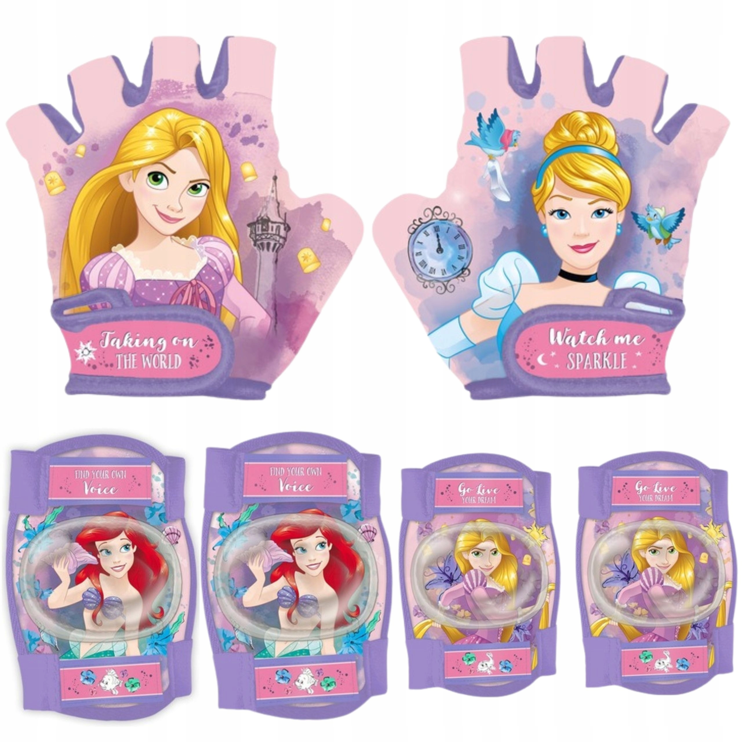 Zestaw Rower Princess Księżniczki Ochraniacze Na Łokcie, Kolana Rękawiczki