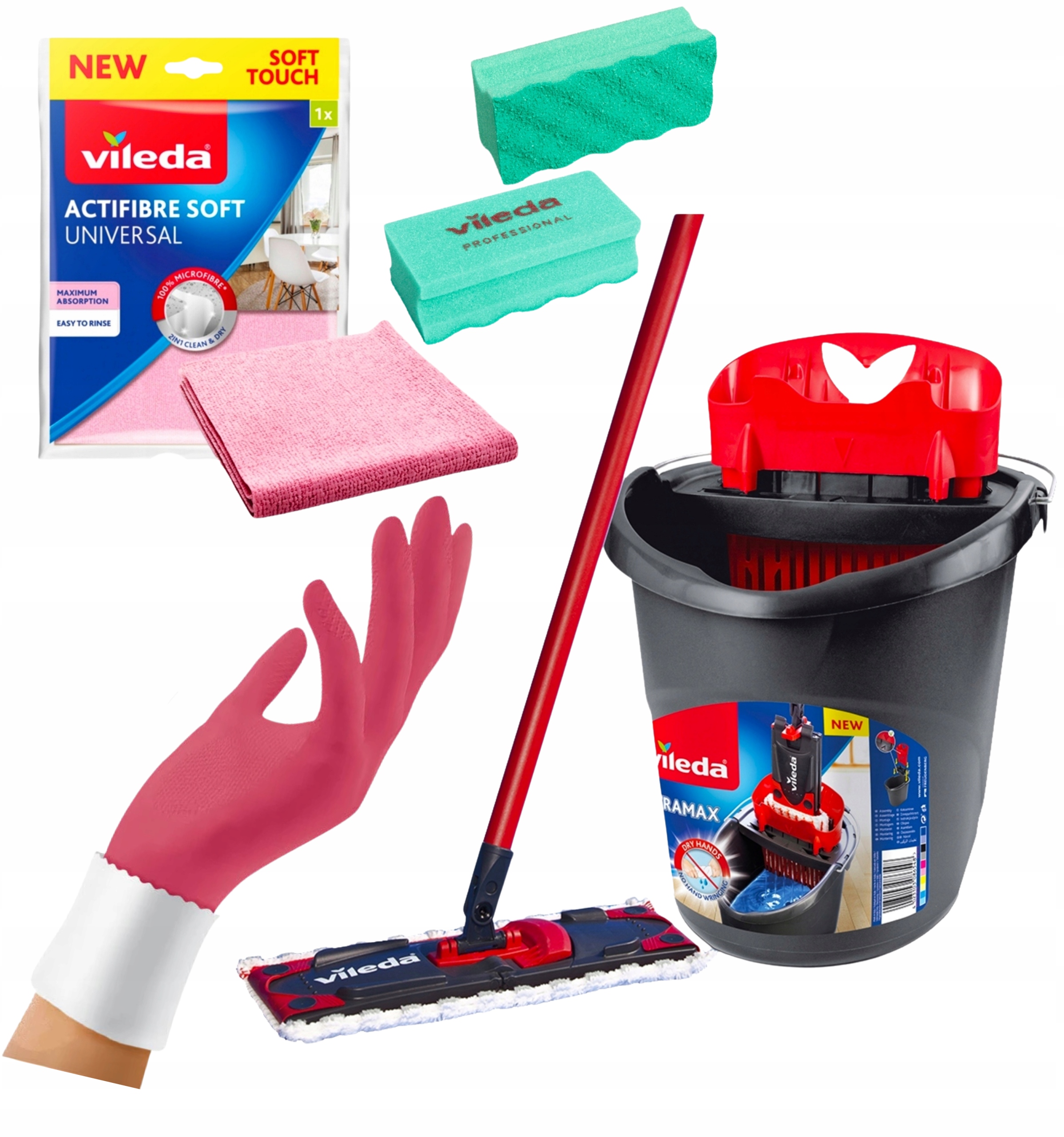 Vileda Ultramax box komplet wiadro z wyciskaczem+mop płaski