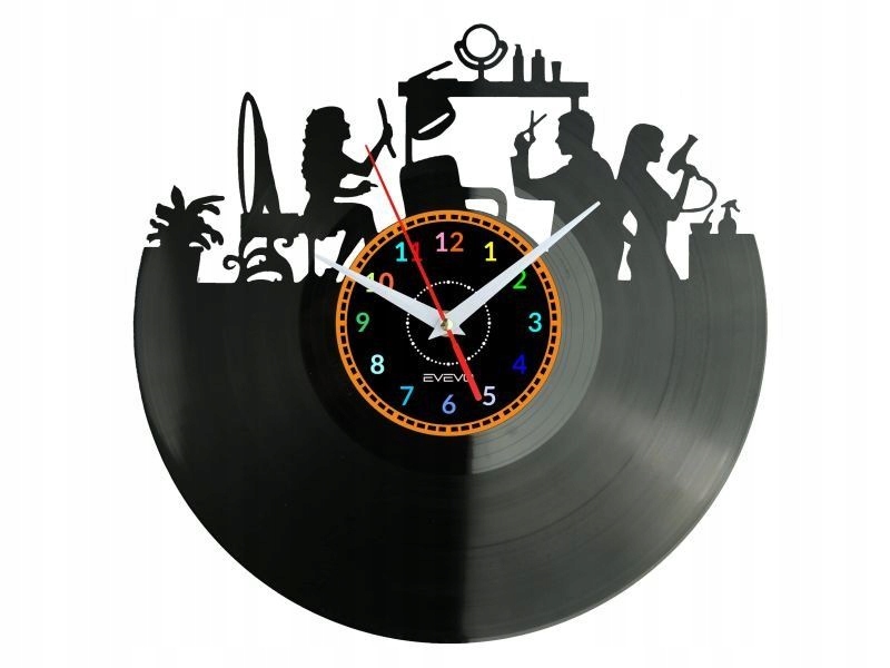 Barber Shop Váš název Nástěnné hodiny Vinylová deska Moderní Dárek