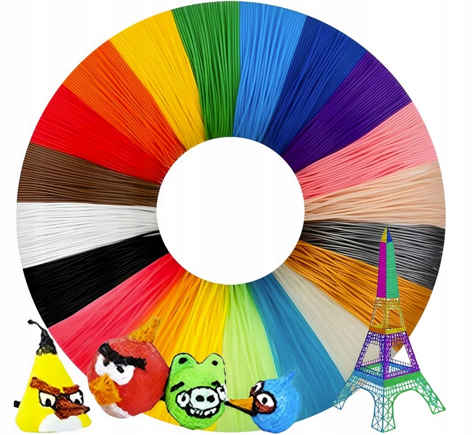 WKŁADY DŁUGOPISU 3D 100M PLA FILAMENT Kolory 1,75