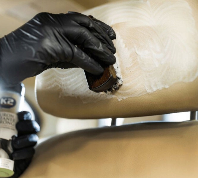 K2 Szczoteczka AURON do czyszczenia skór tapicerki Stan opakowania oryginalne