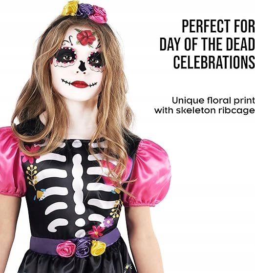 KOSTIUM STRÓJ KOŚCIOTRUP SZKIELETORKA KARNAWAŁOWY HALLOWEEN 92-104 Marka bez marki