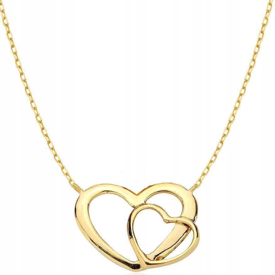 

Złoty naszyjnik Celebrytka 585 Dwa Serca