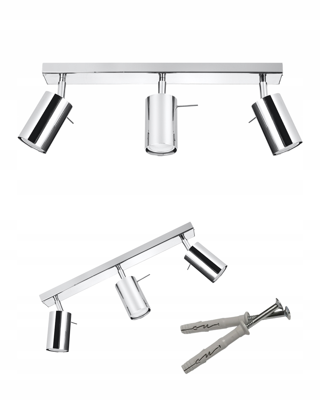 Plafon Łazienkowy Sollux Lighting Ring P3 Chrom Regulowany 3x GU10 Tuba