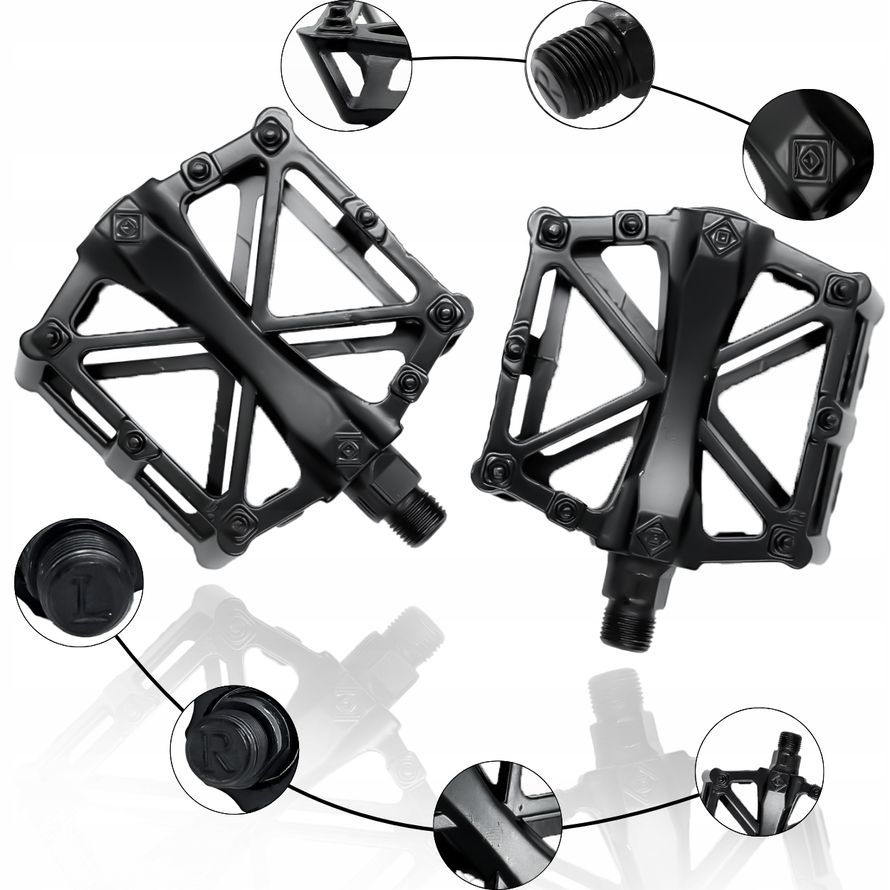 PEDAŁY ROWEROWE ALUMINIOWE ANTYPOŚLIZGOWE PLATFORMOWE MTB BMX TREKKINGOWE Marka bez marki