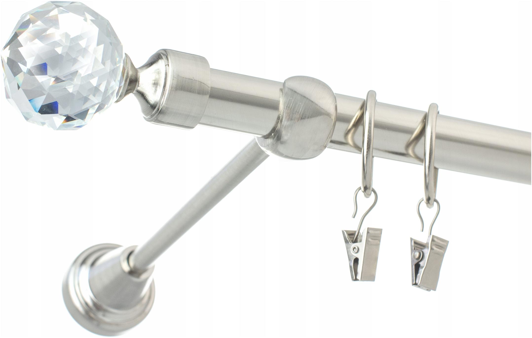 

Karnisz Crystal Metal Pojedynczy 19mm 300 cm