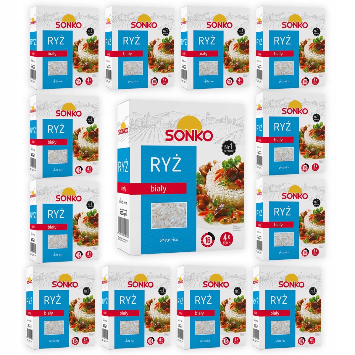 Sonko Bílá rýže 400 g (4 x 100 g) x 12 kusů