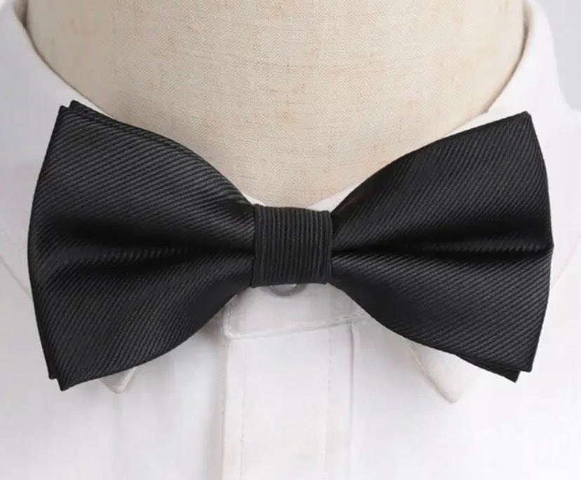 MUSZKA MĘSKA CZARNA MUCHA ELEGANCKA GRUBA 12 x 6 CM 100% POLIESTER Model KLASYCZNY