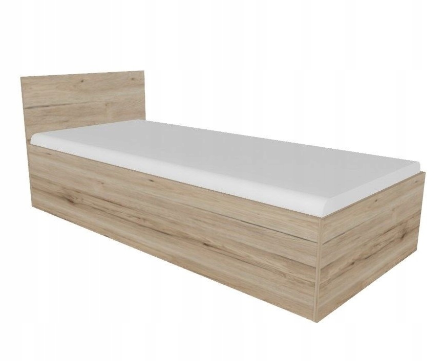 Łóżko ANDREA 90x200 cm z pojemnikiem dąb lancelot Długość mebla 204 cm