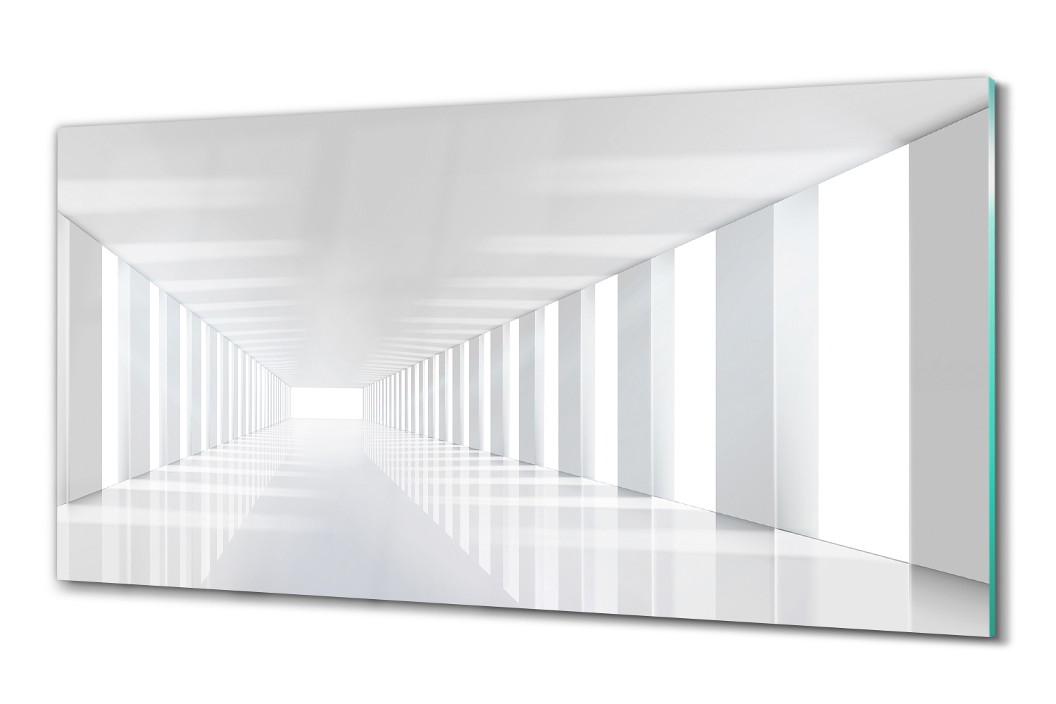 Foto na skle 3D grafika Bílá chodba 100x50