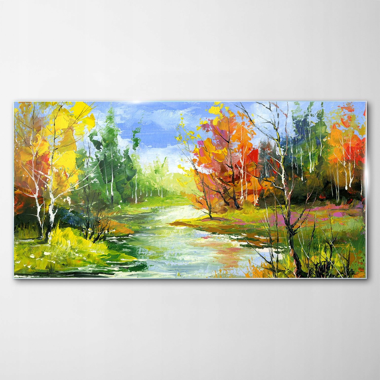 

Obraz Szklany Dekor Jesień Rzeka Krajobraz 120x60
