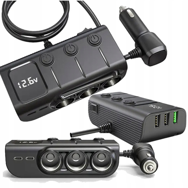 Rozdzielacz gniazda zapalniczki 12-24V Usb Qc Pd Woltomierz 120W Legacy