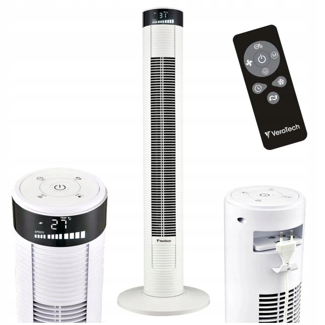 Sloupový ventilátor Stojící ventilátor Tichý ionizace VF-910W Bílý