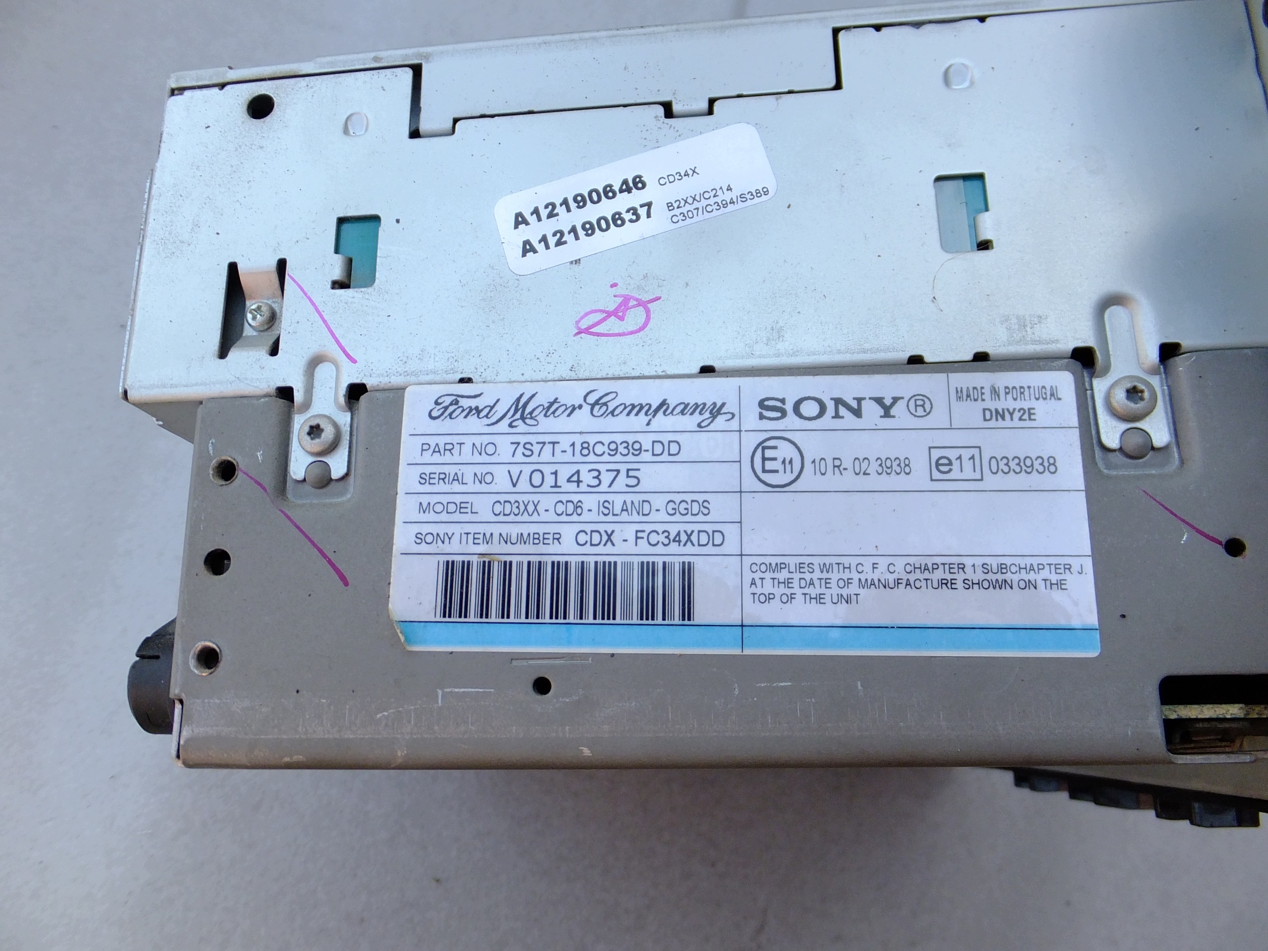 radio cd ford s-max mk1 7S7T-18C939-DD