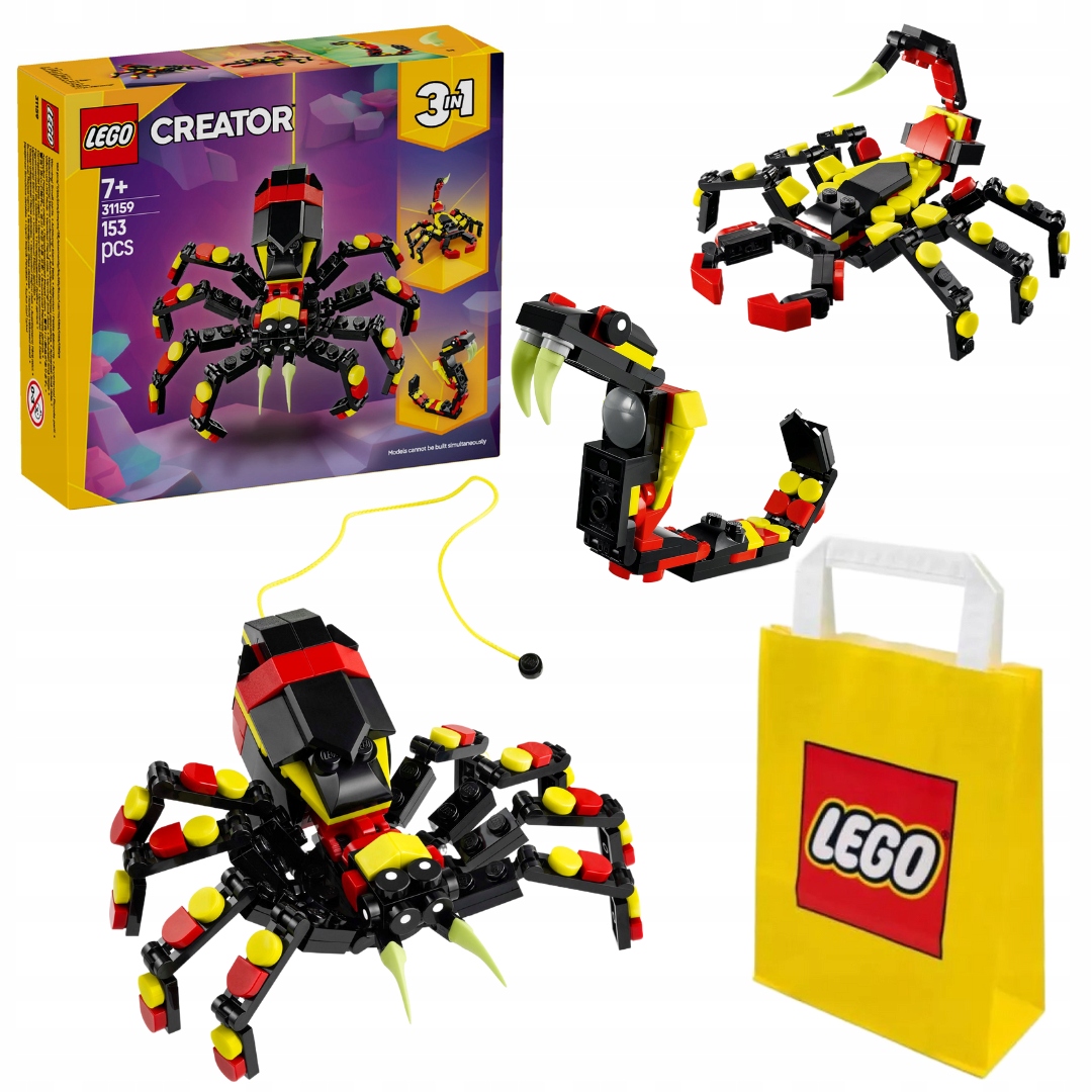 Lego Creator Klocki 3w1 Dzikie zwierzęta Ruchomy Pająk Skorpion Wąż