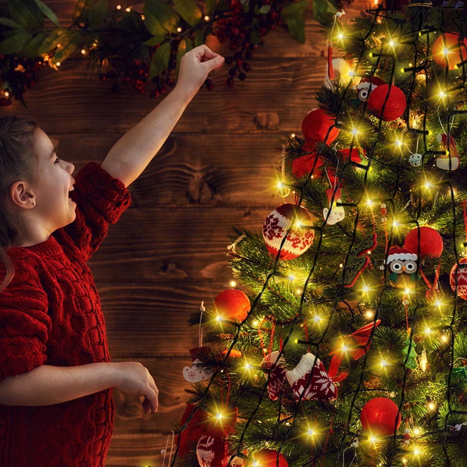 NLNEY LAMPKI CHOINKOWE ŚWIATEŁKIA ŚWIĄTECZNE GRILANDA 8 TRYBÓW 2M 400 LED — miniatura 6