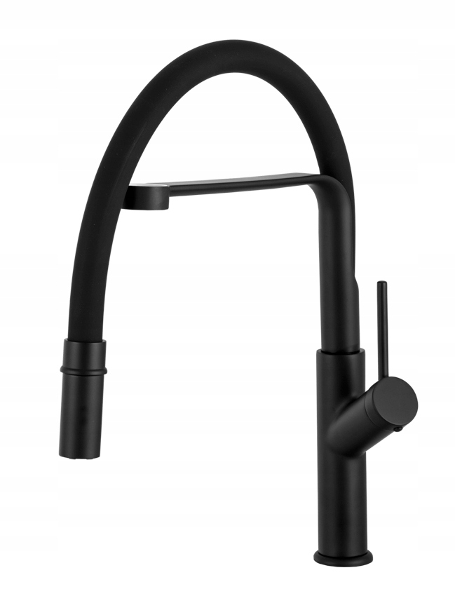 Batéria Do Kuchyne Flexibilný Výtok Čierny Kohútik Drez Vasto