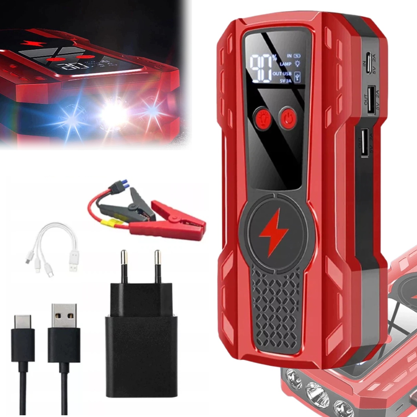 Startovací Sada Jump Starter Power Bank Startování Auta Nová