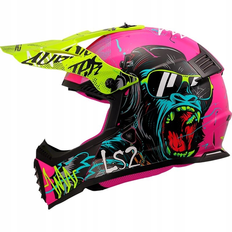 LS2 MX437J Fast II Mini Gorilla Purple detská prilba junior na cross S