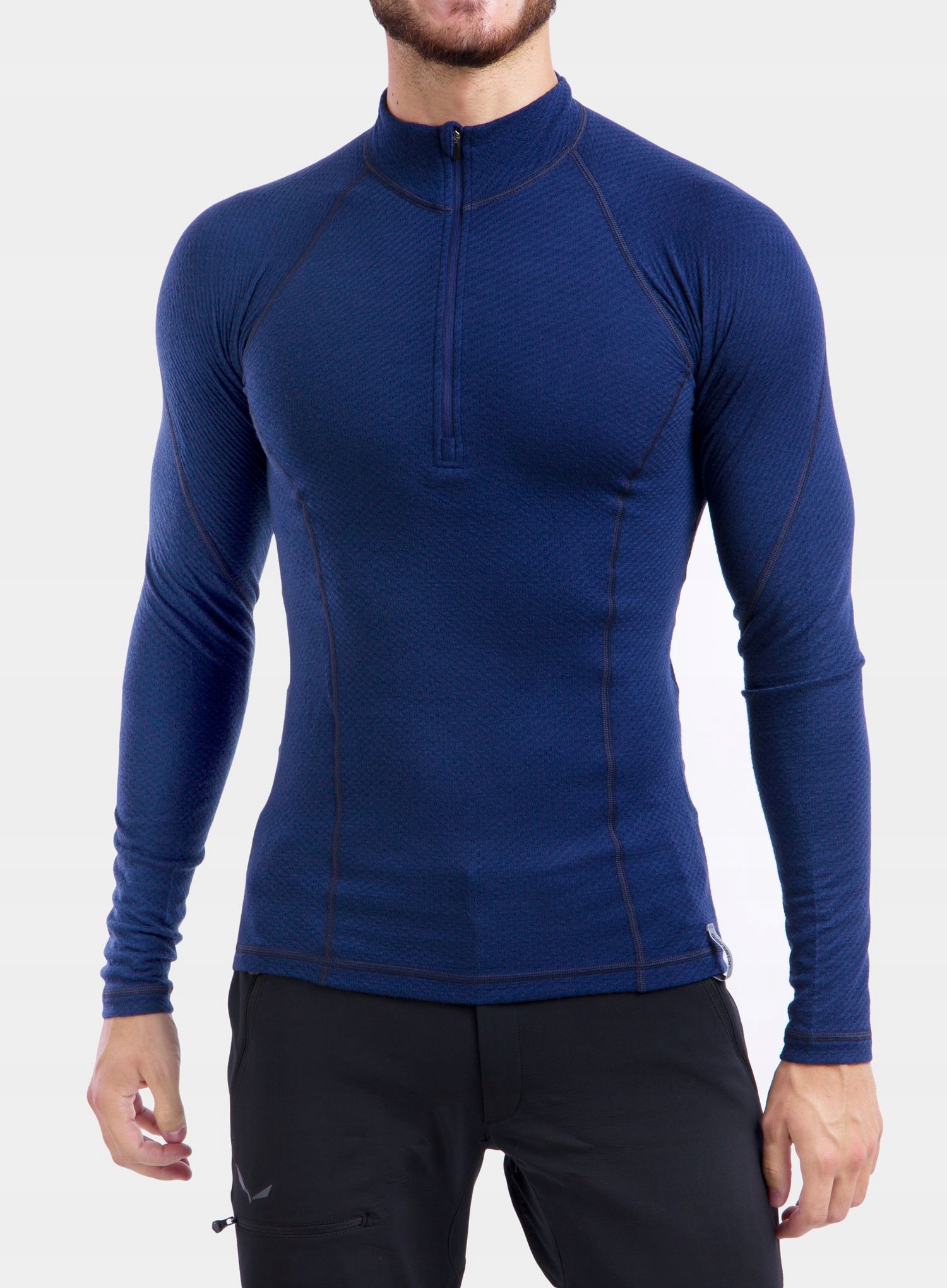 Mikina mikina Sensor Merino Df Tee L/s Zip tmavě modrá M