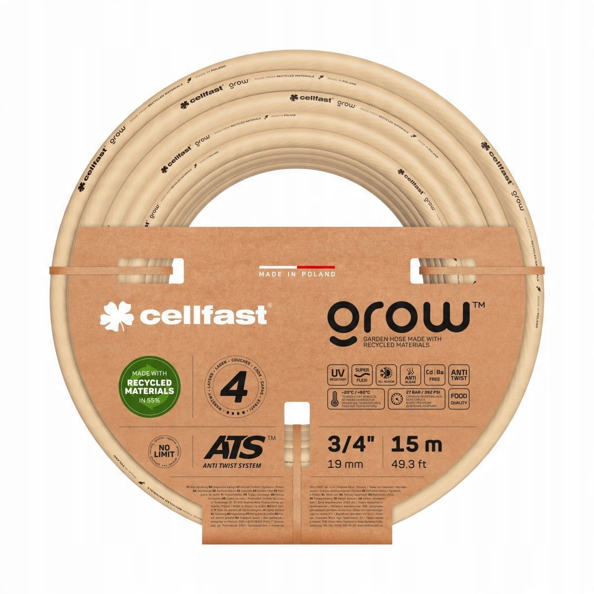 

Wąż ogrodowy Grow 3/4" 15 mb Cellfast