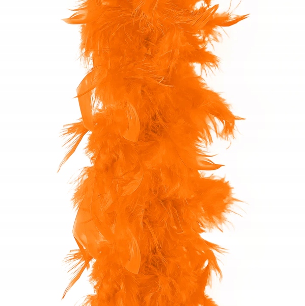 BOA SZAL Z PIÓR POMARAŃCZOWE RETRO 190 CM KARNAWAŁ