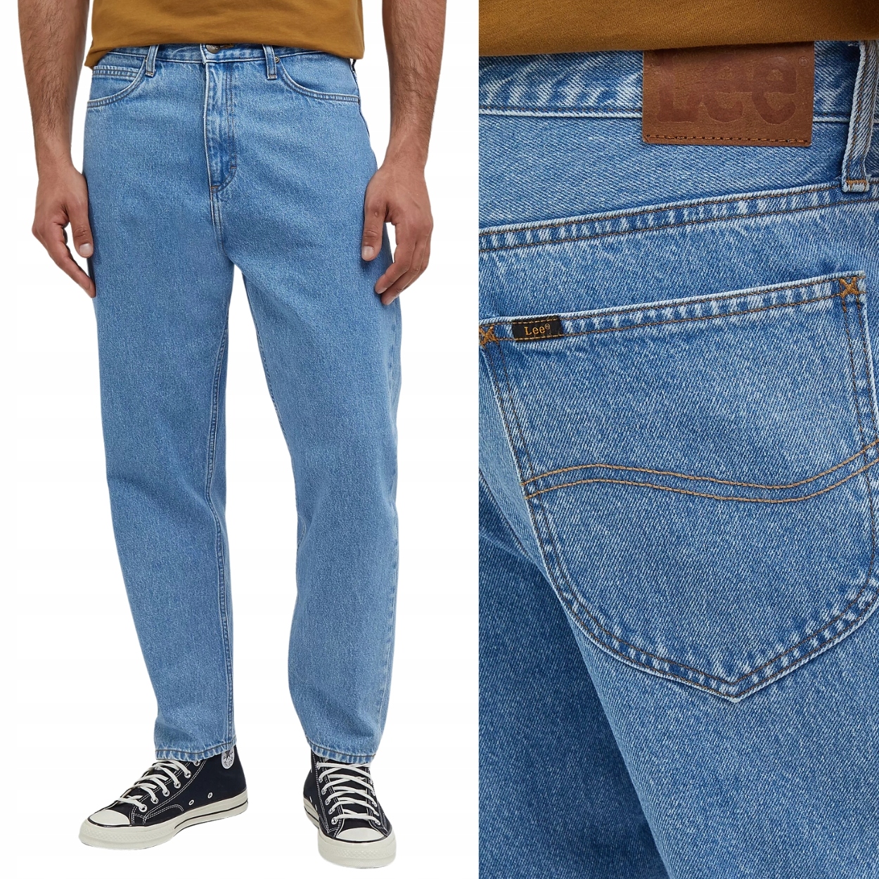 Lee Oscar Stone Free volné zúžené džínové kalhoty bez streče W38 L32