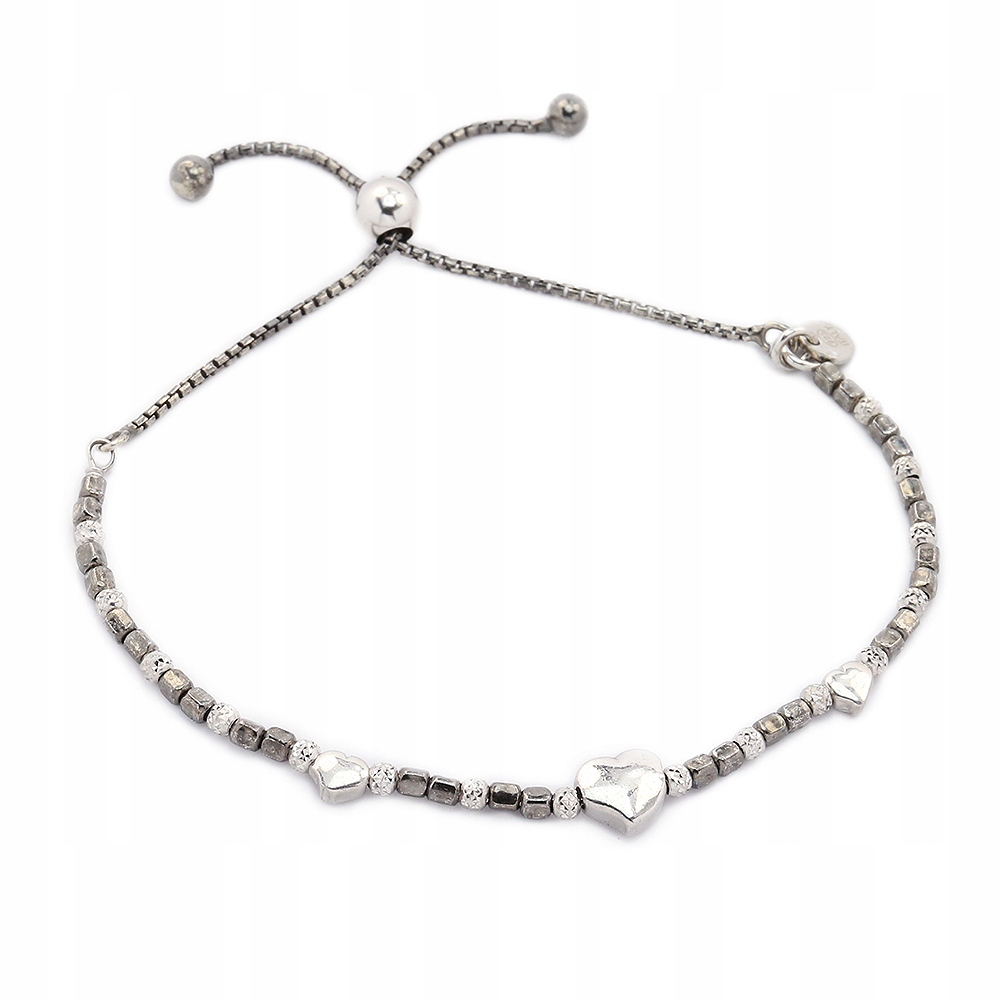 Stříbrný náramek Srdíčka p 925