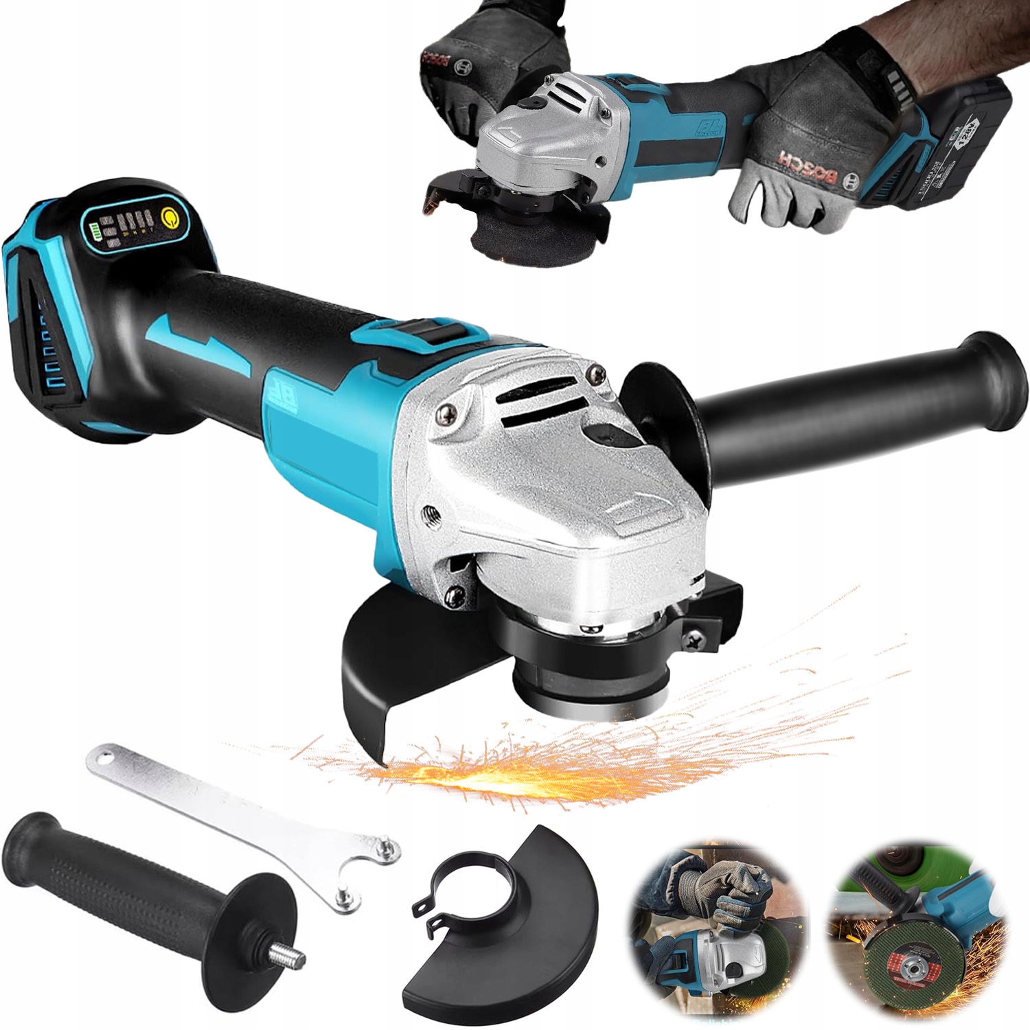 Úhlová Bruska Multifunkční 18 V 1000 W Výkonná Pro Leštění, Odolná