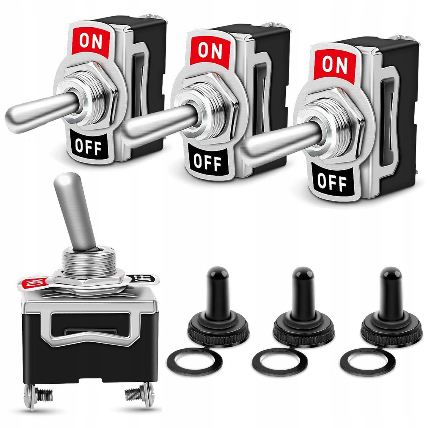 DUŻY PRZEŁĄCZNIK DŹWIGNIOWY WŁĄCZNIK 12mm ON-OFF 3SZT