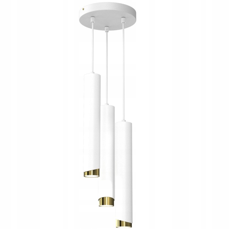 Závesná Lampa Aurora Luxe Gold Biela Moderná Led Stropná Trubica Do Obývačky