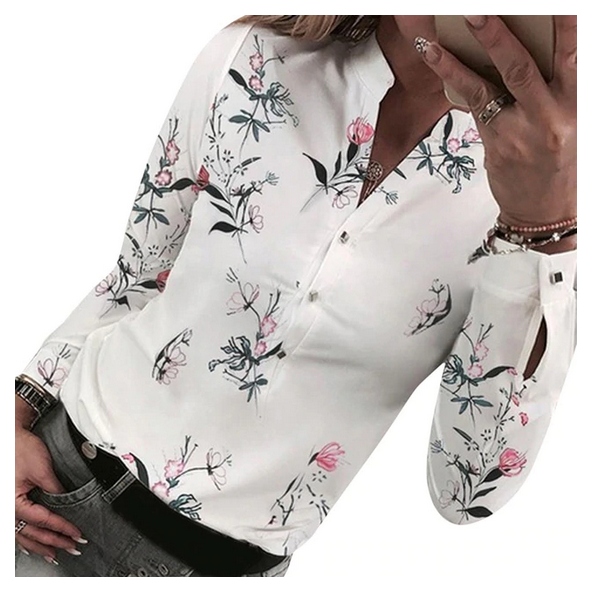 Модная блузка женская рубашка цветы цветы л