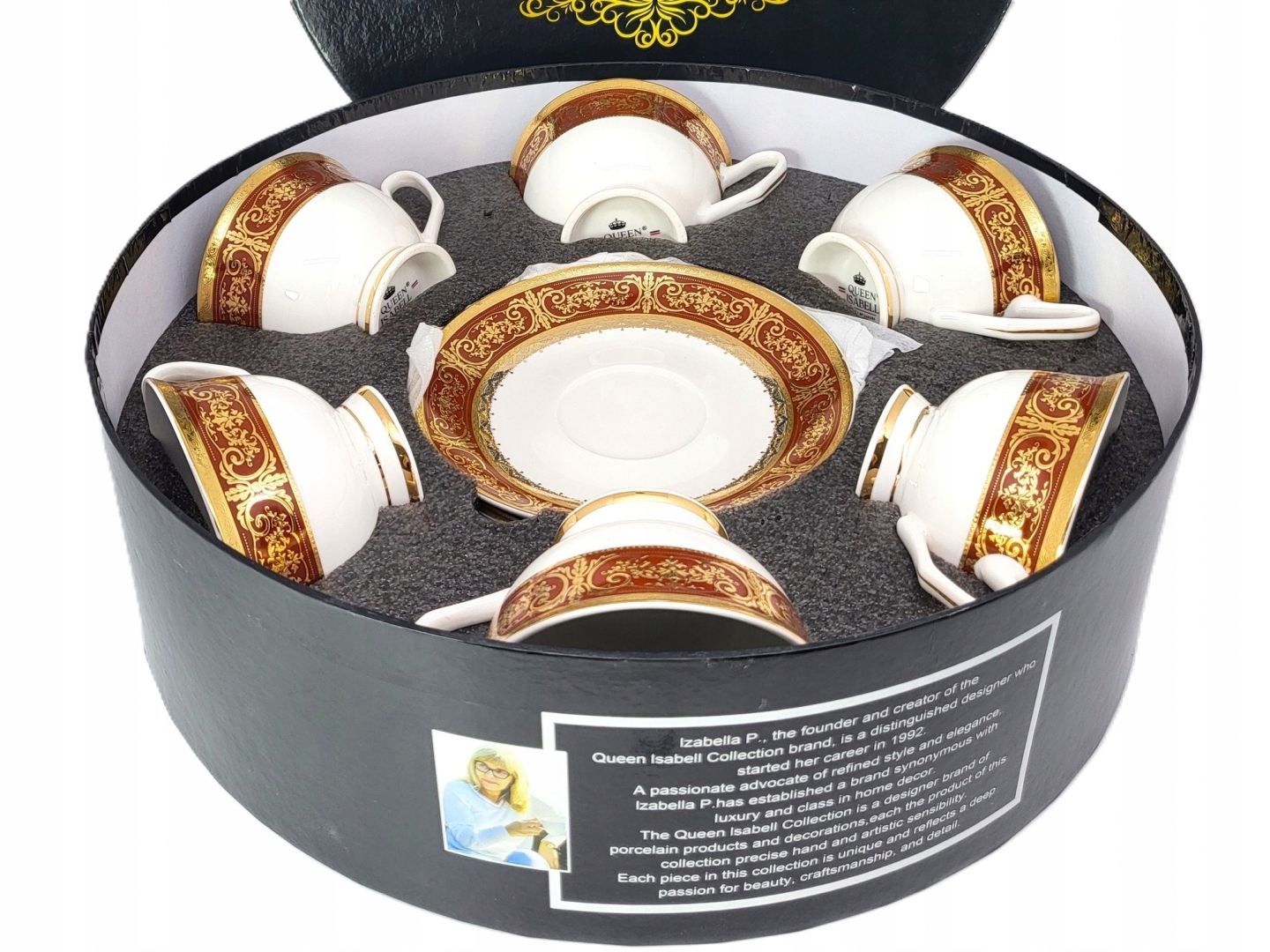 Sada šálok. Porcelánový set 150 ml. Darček ku káve 6+6.
