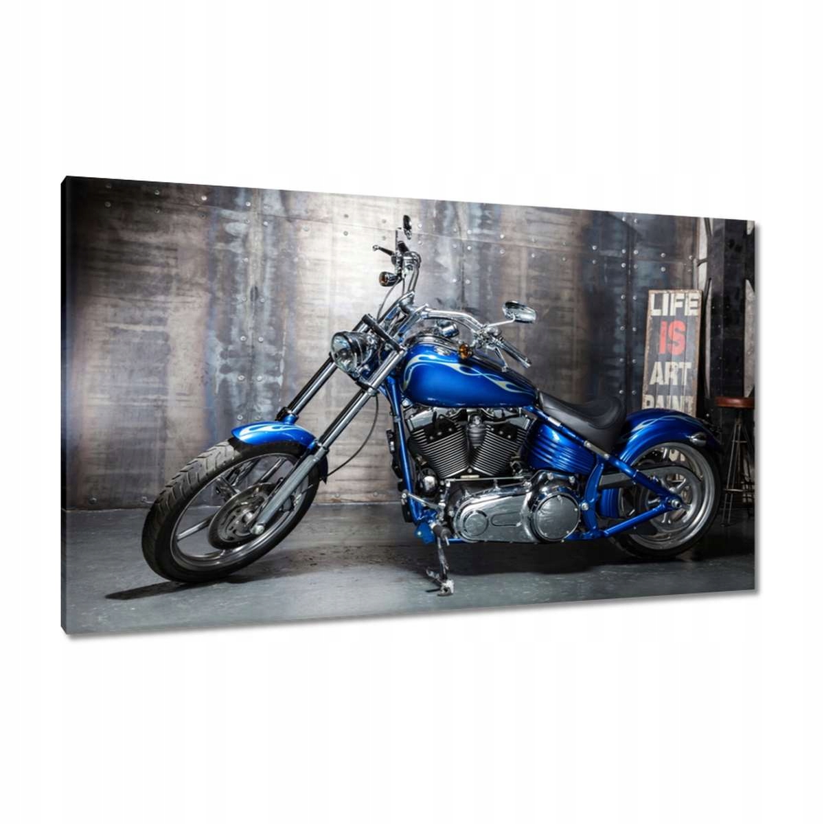 Obrazy 120x70 Modrý chopperový motor