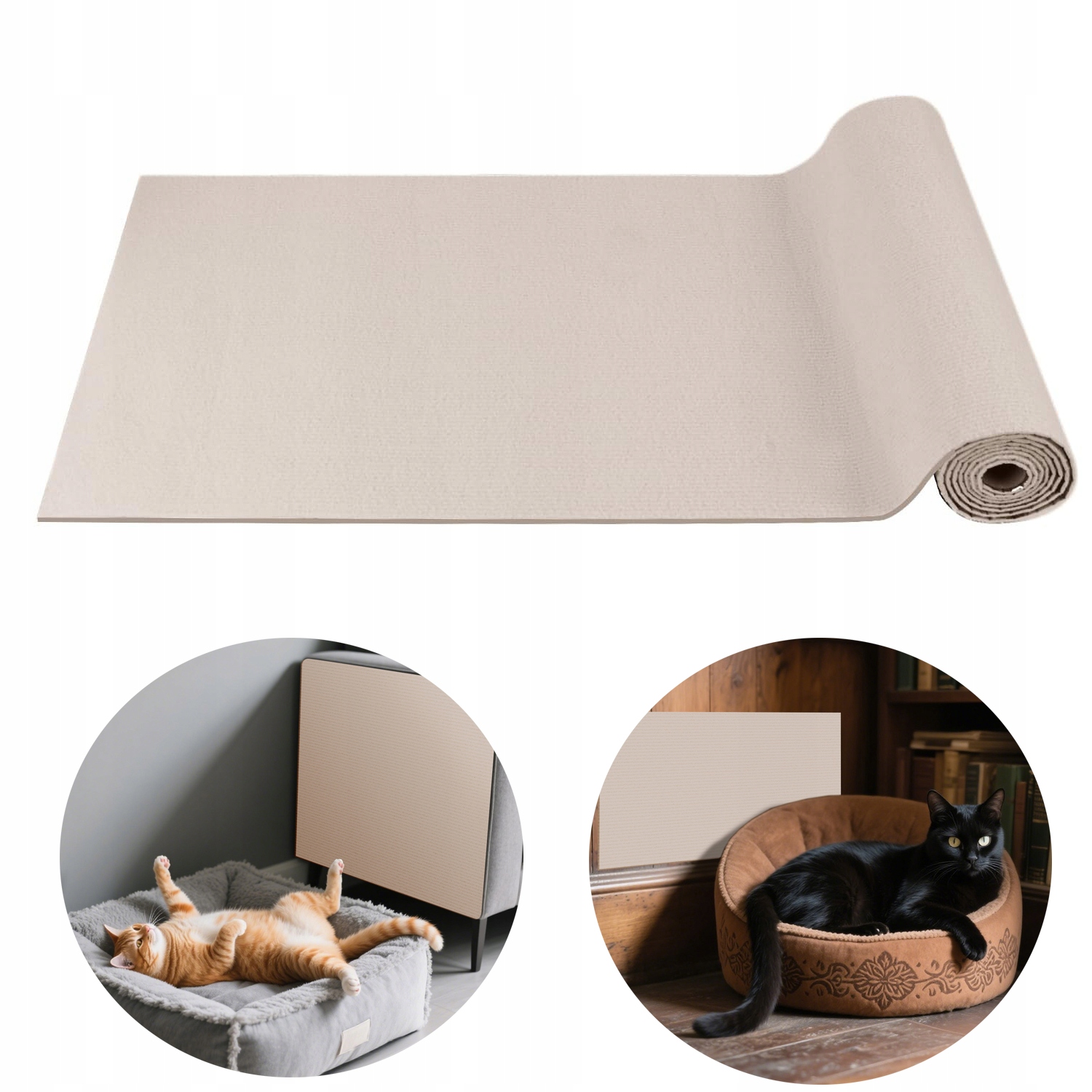 Škrabadlo Samolepicí Podložka pro Kočky 100×40 cm Krémová Opakovaně Použitelná