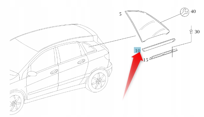 

Listwa Mercedes B W245 Szyby Bocznej Tył Lew