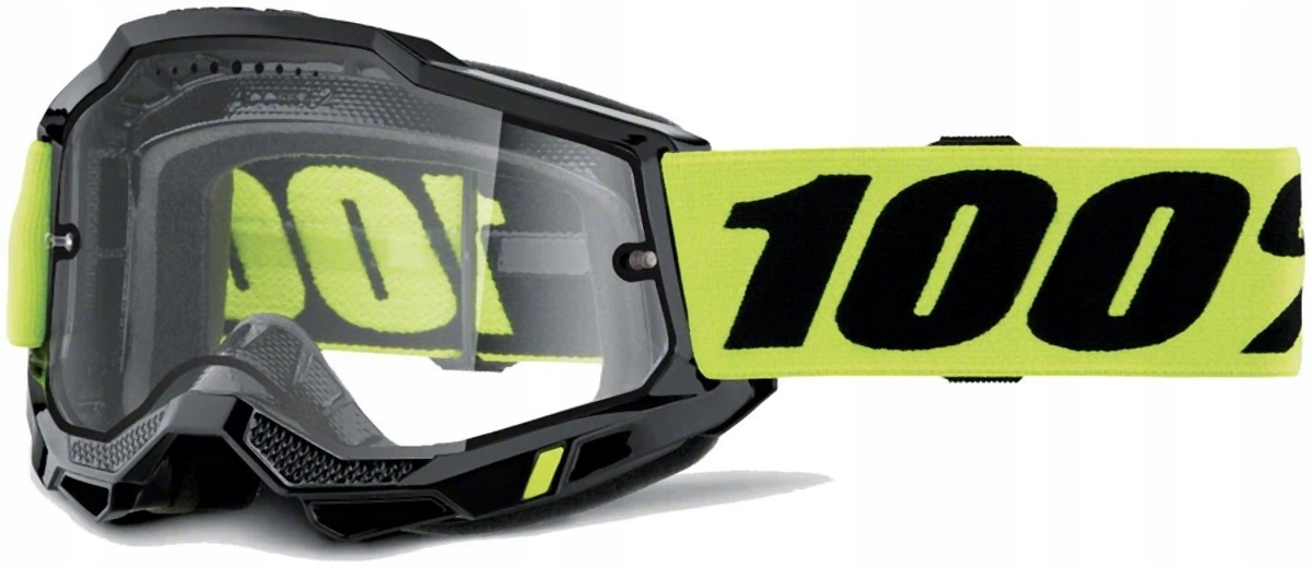 100 % Okuliare Accuri 2 Enduro Moto Black Dual Clear Lens Farba Čierna