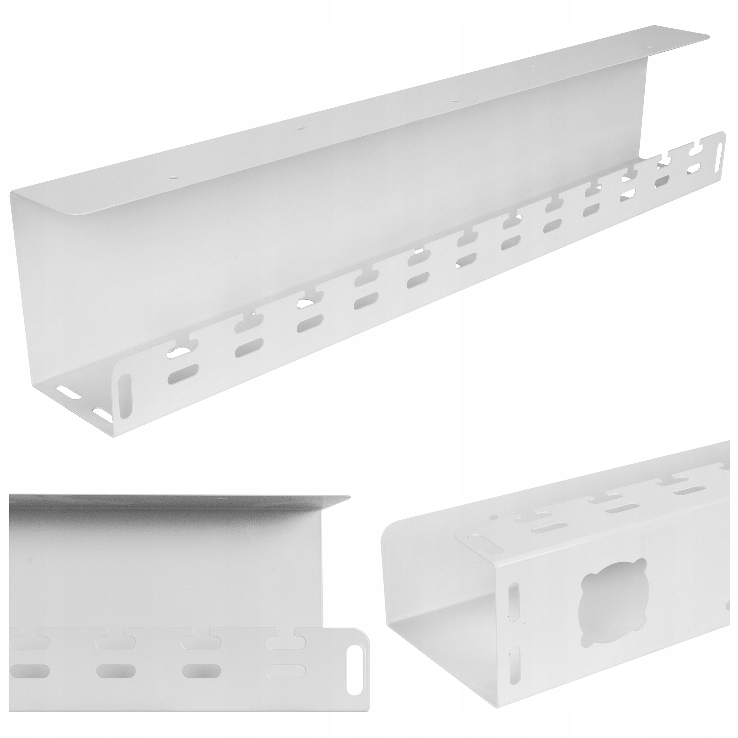 

Uchwyt Pod Biurko Blat Organizer Na Kable Biały