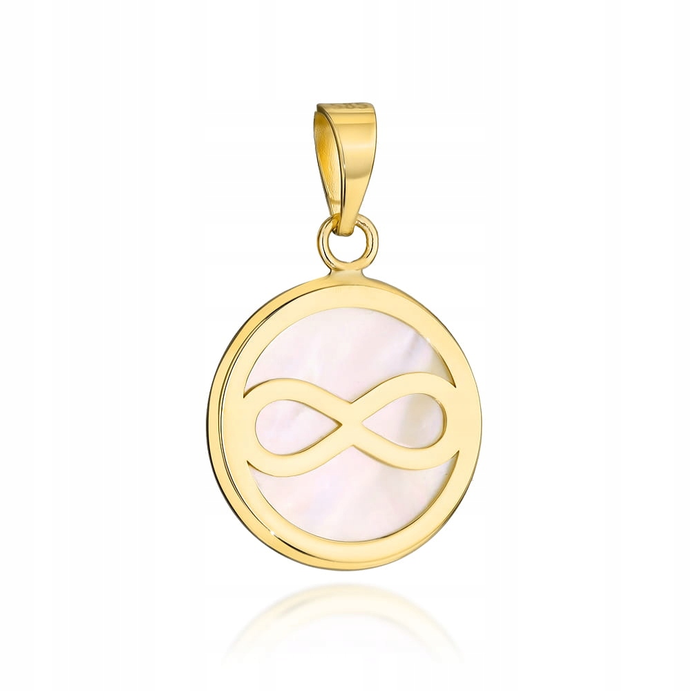 Zlatý přívěsek 585 14k s perleťovou hmotou a znakem nekonečna 0.94 g