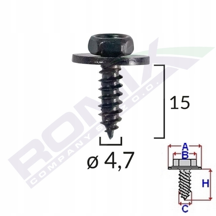 

Wkręt z podkłądką 4,8x16 mm uniwersalny Vw x10szt