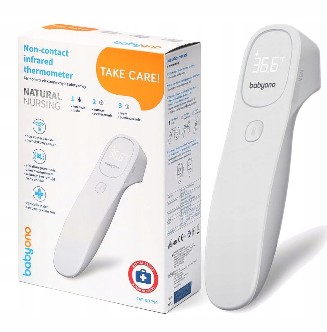 Babyono Termometr Elektroniczny Medyczny Bezdotykowy Na Podczerwień
