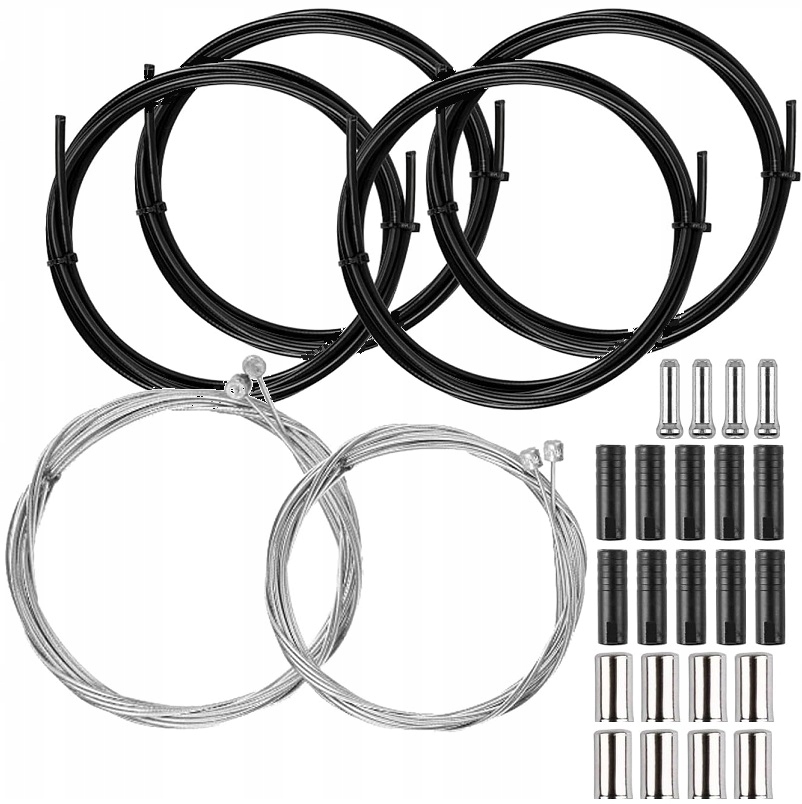 ZESTAW DUŻY LINKI PANCERZE KOŃCÓWKI NA ROWER DO HAMULCÓW I PRZERZUTEK LINEK