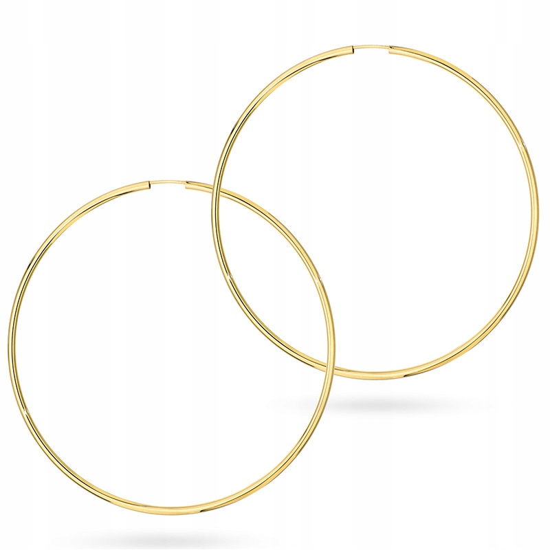 Zlaté Náušnice Kruhy 60mm Au 585 Kruh 14k